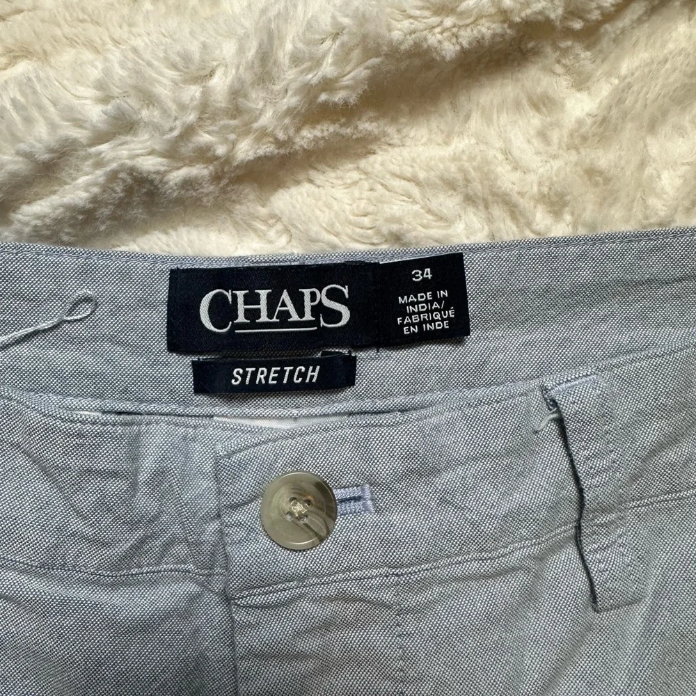 Chaps Men’s Stretch Chino Shorts Gray Size 34 Classic Fit